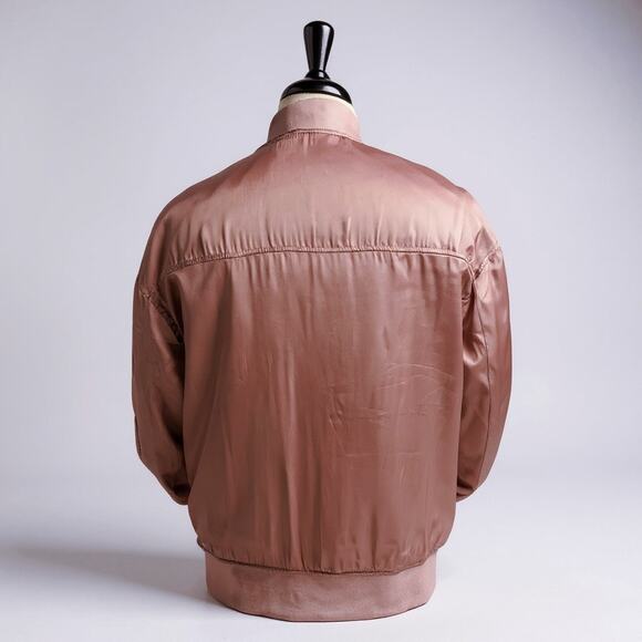 Satin Bomber Jacket (Dusty Pink) Size 10 / Medium - Picture 3 of 8